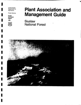 Plant Association and Management Guide Siuslaw National Forest