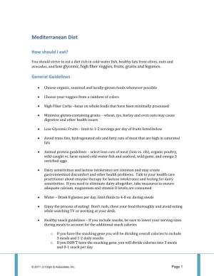 Mediterranean Diet Guidelines