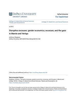 Disruptive Excesses: Gender Economics, Excesses, and the Gaze in Marnie and Vertigo
