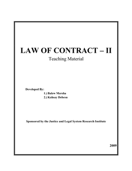 Law of Contract – Ii