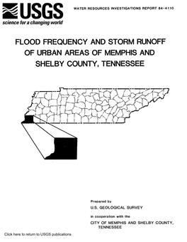 Flood Frequency and Storm Runoff of Urban Areas of Memphis and Shelby County, Tennessee