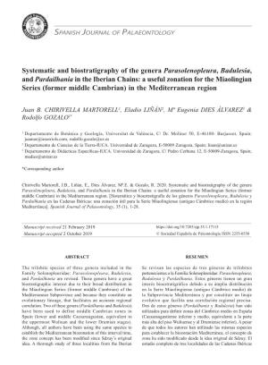 Systematic and Biostratigraphy of the Genera Parasolenopleura