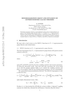 Renormalization Group and Dynamics of Supersymmetric Gauge Theories