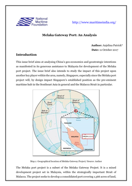 Melaka Gateway Port: an Analysis