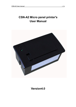 CSN-A2 Micro Panel Printer's User Manual Version4.0