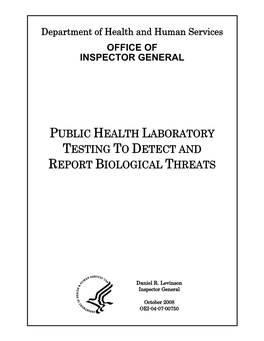 Public Health Laboratory Testing to Detect and Report Biological Threats