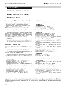 IAPT/IOPB Chromosome Data 12 TAXON 60 (6) • December 2011: 1784–1796