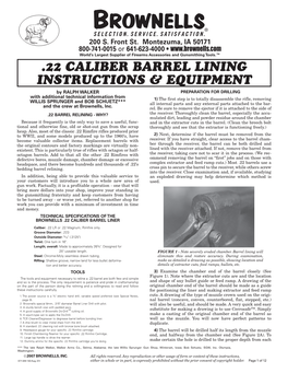 22 Caliber Barrel Lining Instructions & Equipment