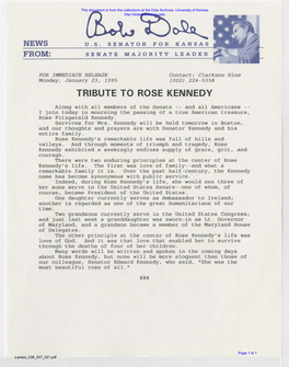 Tribute to Rose Kennedy