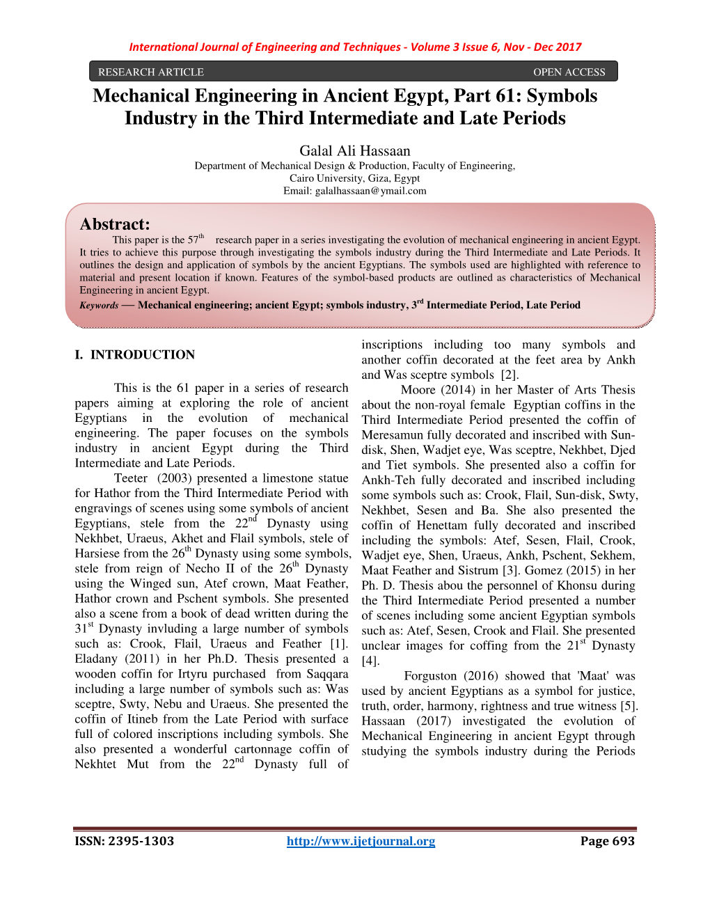 Mechanical Engineering in Ancient Egypt, Part 61: Symbols Industry in the Third Intermediate and Late Periods