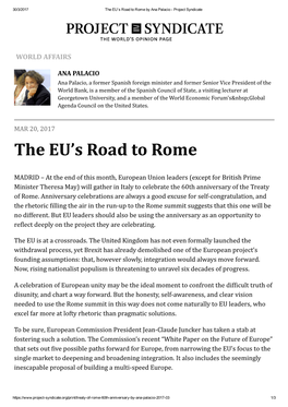 The EU's Road to Rome