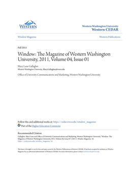 Window: the Magazine of Western Washington University, 2011, Volume 04, Issue 01" (2011)