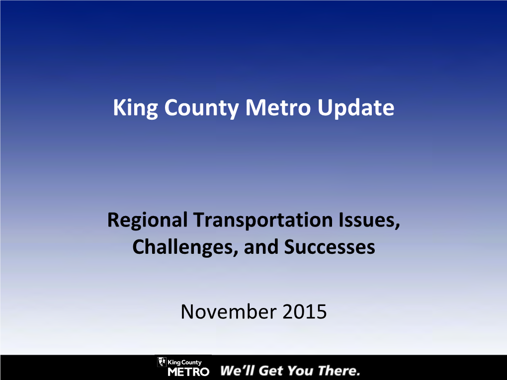 King County Metro Update