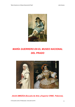 María Guerrero En El Museo Nacional Del Prado” Julia Amezúa