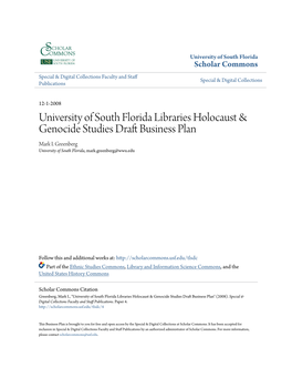 University of South Florida Libraries Holocaust & Genocide Studies Draft
