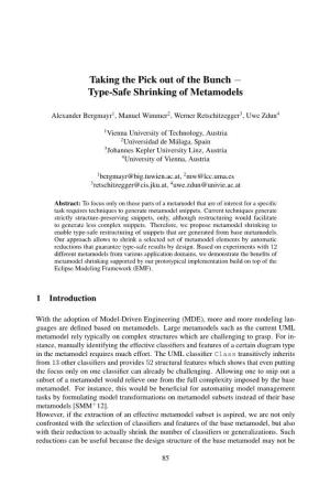 Type-Safe Shrinking of Metamodels