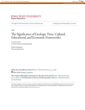 The Significance of Geologic Time: Cultural, Educational, and Economic Frameworks