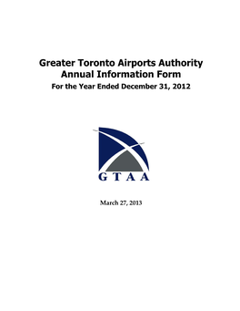 Annual Information Form for the Year Ended December 31, 2012