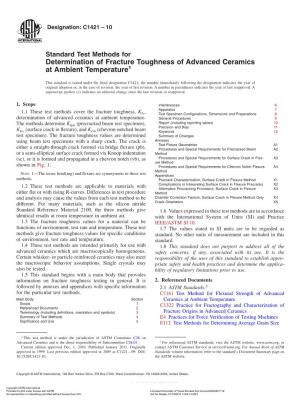 Determination of Fracture Toughness of Advanced Ceramics at Ambient Temperature1