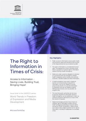 The Right to Information in Times of Crisis