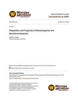 Preparation and Properties of Benzotropones and Benzohomotropones