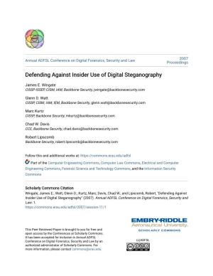 Defending Against Insider Use of Digital Steganography