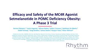 Efficacy and Safety of the MC4R Agonist Setmelanotide in POMC Deficiency Obesity: a Phase 3 Trial