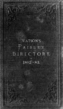 Watson's Directory for Paisley, Renfrew, Johnstone, Elderslie