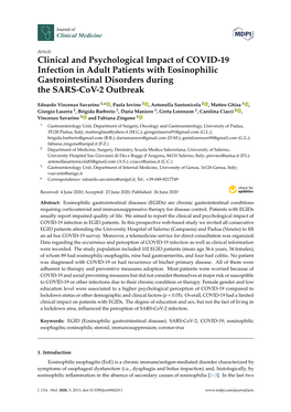 Clinical and Psychological Impact of COVID-19 Infection in Adult Patients with Eosinophilic Gastrointestinal Disorders During the SARS-Cov-2 Outbreak