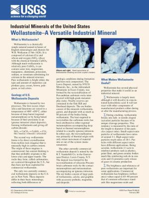 Wollastonite–A Versatile Industrial Mineral