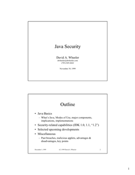 Java Security Outline