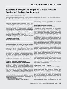Somatostatin Receptors As Targets for Nuclear Medicine Imaging and Radionuclide Treatment