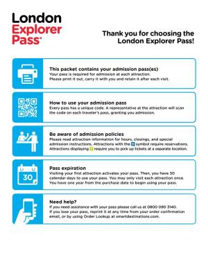 Thank You for Choosing the London Explorer Pass!