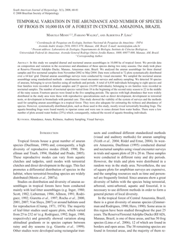 Temporal Variation in the Abundance and Number of Species of Frogs in 10,000 Ha of a Forest in Central Amazonia, Brazil