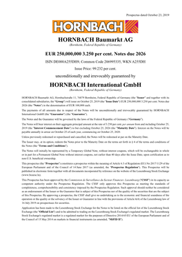 HORNBACH Baumarkt AG (Bornheim, Federal Republic of Germany)