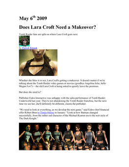 Does Lara Croft Need a Makeover?