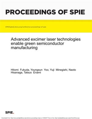 Advanced Excimer Laser Technologies Enable Green Semiconductor Manufacturing