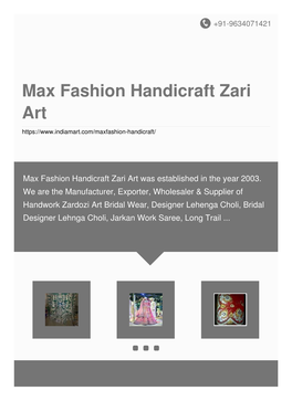 Max Fashion Handicraft Zari Art