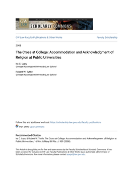 Accommodation and Acknowledgment of Religion at Public Universities