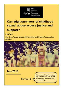 Can Adult Survivors of Childhood Sexual Abuse Access Justice and Support?