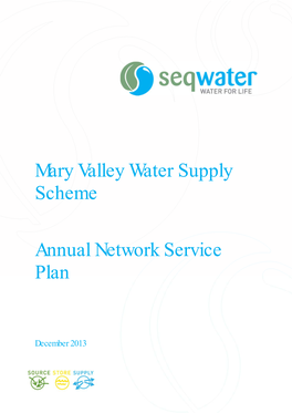 Mary Valley Water Supply Scheme Annual Network Service Plan