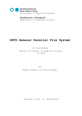 GPFS General Parallel File System
