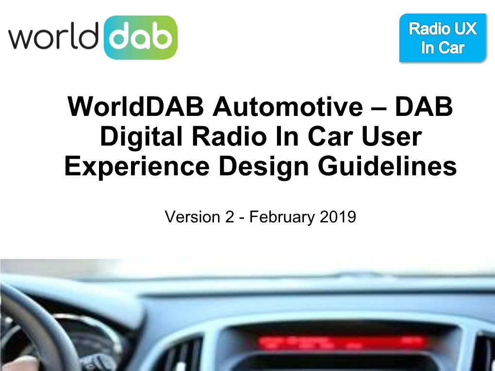 Worlddab Automotive – DAB Digital Radio in Car User Experience Design Guidelines