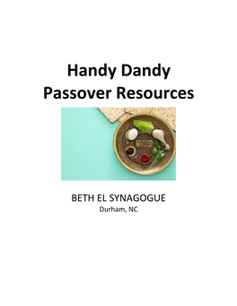 Handy Dandy Passover Resources