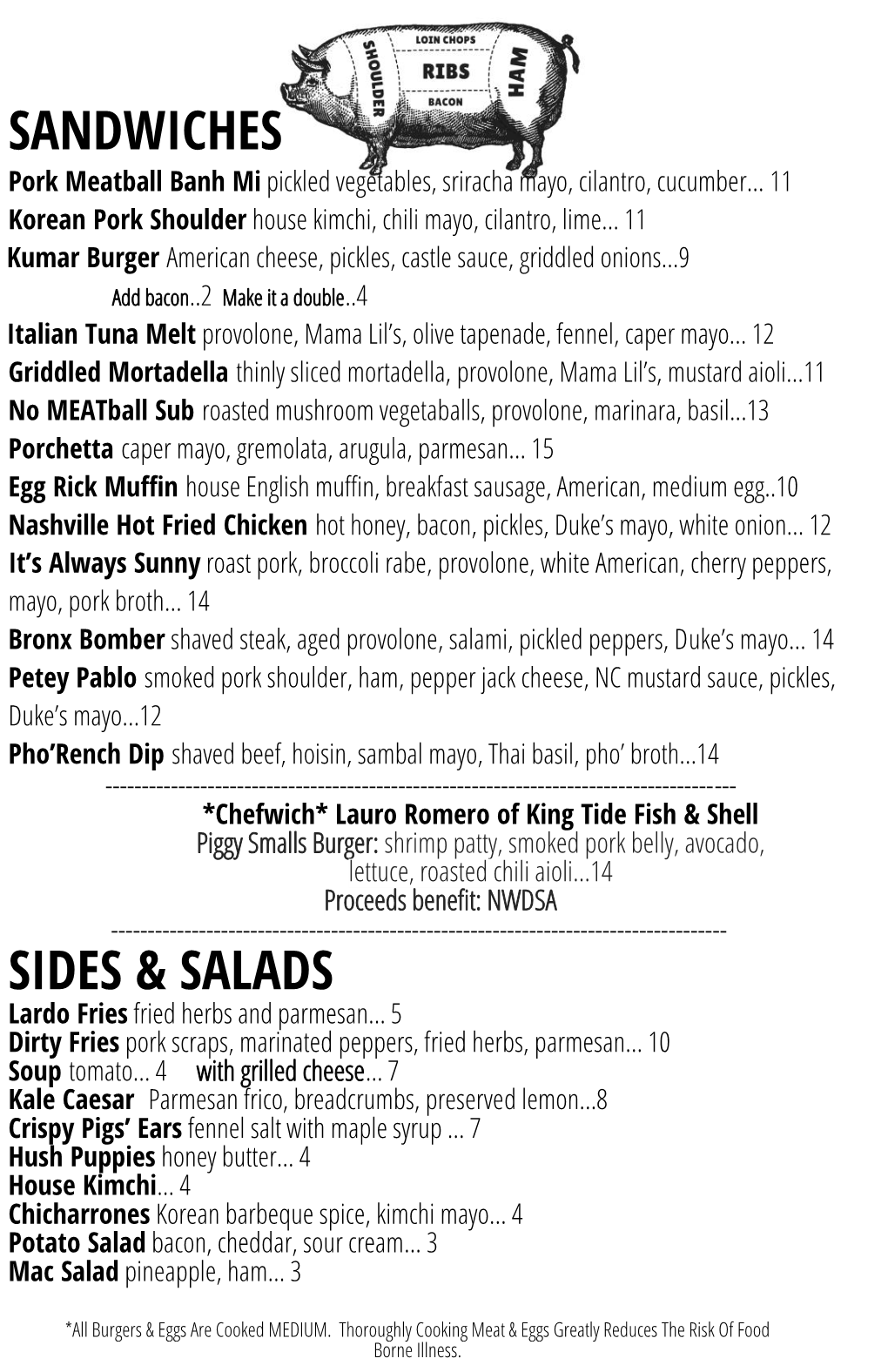 Sandwiches Sides & Salads