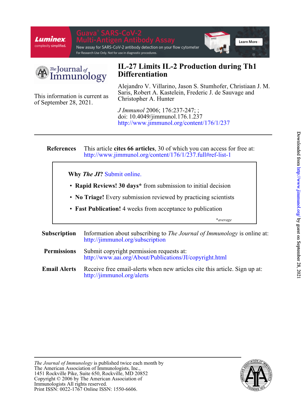 Differentiation IL-27 Limits IL-2 Production During