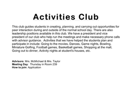 Activities Club