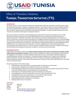 Tunisia Transition Initiative (Tti)