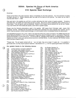 SIGNA: Species Iris Group of North America 31Th Species Seed Exchange