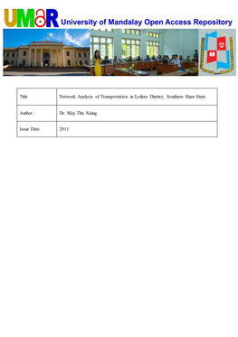 Transportation Networks Analysis of Loilem District